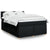 Box Spring Bed with Mattress Black Queen Fabric
