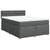 Box Spring Bed with Mattress Dark Grey Queen Fabric