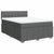 Box Spring Bed with Mattress Black Queen Fabric
