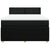 Box Spring Bed with Mattress Black Double Fabric