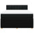 Box Spring Bed with Mattress Black Queen Fabric