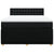 Box Spring Bed with Mattress Black Queen Fabric