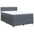 Box Spring Bed with Mattress Dark Grey Queen Velvet