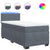 Box Spring Bed with Mattress Dark Grey King Single Fabric
