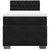 Box Spring Bed with Mattress Black King Single Fabric