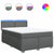 Box Spring Bed with Mattress Dark Grey Double Fabric