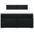 Box Spring Bed with Mattress Black Double Fabric
