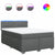 Box Spring Bed with Mattress Dark Grey Queen Fabric