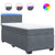 Box Spring Bed with Mattress Dark Grey King Single Velvet