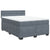 Box Spring Bed with Mattress Dark Grey Queen Velvet