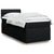 Box Spring Bed with Mattress Black King Single Fabric