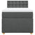 Box Spring Bed with Mattress Dark Grey King Single Fabric