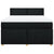 Box Spring Bed with Mattress Black Queen Fabric