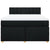 Box Spring Bed with Mattress Black Queen Fabric