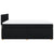 Box Spring Bed with Mattress Black Queen Fabric