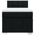 Box Spring Bed with Mattress Black King Single Fabric