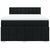 Box Spring Bed with Mattress Black Double Fabric
