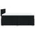 Box Spring Bed with Mattress Black Double Fabric
