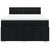 Box Spring Bed with Mattress Black Queen Fabric