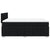Box Spring Bed with Mattress Black Queen Fabric