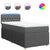 Box Spring Bed with Mattress Light Grey King Single Fabric