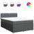 Box Spring Bed with Mattress Light Grey Queen Fabric