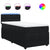 Box Spring Bed with Mattress Black King Single Velvet