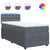 Box Spring Bed with Mattress Dark Grey King Single Velvet