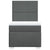 Box Spring Bed with Mattress Dark Grey King Single Fabric