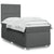 Box Spring Bed with Mattress Dark Grey King Single Fabric