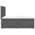 Box Spring Bed with Mattress Dark Grey Queen Fabric