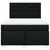 Box Spring Bed with Mattress Black Queen Fabric