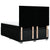 Box Spring Bed with Mattress Black Queen Fabric