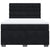 Box Spring Bed with Mattress Black Queen Velvet