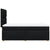 Box Spring Bed with Mattress Black King Single Fabric