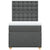 Box Spring Bed with Mattress Dark Grey King Single Fabric