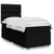 Box Spring Bed with Mattress Black King Single Fabric