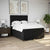 Box Spring Bed with Mattress Black Queen Fabric