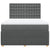 Box Spring Bed with Mattress Dark Grey Queen Fabric