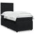 Box Spring Bed with Mattress Black King Single Velvet