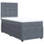 Box Spring Bed with Mattress Dark Grey King Single Velvet