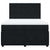 Box Spring Bed with Mattress Black Queen Velvet