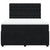 Box Spring Bed with Mattress Black Queen Velvet