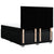 Box Spring Bed with Mattress Black Queen Fabric