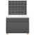 Box Spring Bed with Mattress Dark Grey King Single Fabric