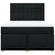 Box Spring Bed with Mattress Black Queen Fabric