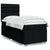 Box Spring Bed with Mattress Black King Single Fabric