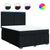 Box Spring Bed with Mattress Black Queen Fabric