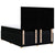 Box Spring Bed with Mattress Black Queen Fabric