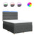 Box Spring Bed with Mattress Dark Grey Queen Fabric